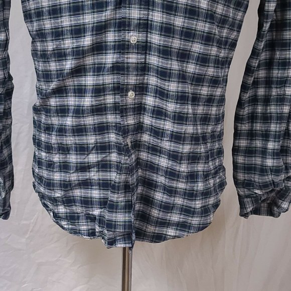 RALPH LAUREN Mens Medium Green Blue Plaid Classic Fit Long Sleeve Button Shirt - Picture 4 of 10